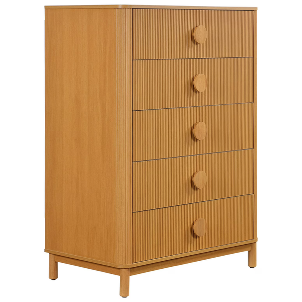 Beautiful Fluted 5-Drawer Dresser