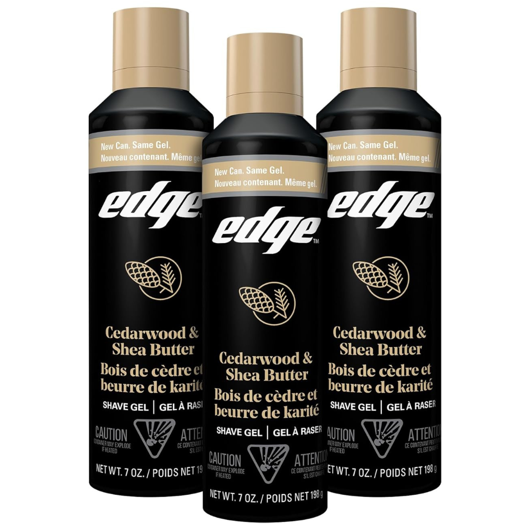 3-Pack 7-Oz Edge Men's Cedarwood & Shea Butter Shave Gel