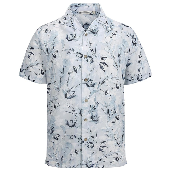 Men's Short Sleeve Linen Button Down Hawaiian Shirt (Various Colors)
