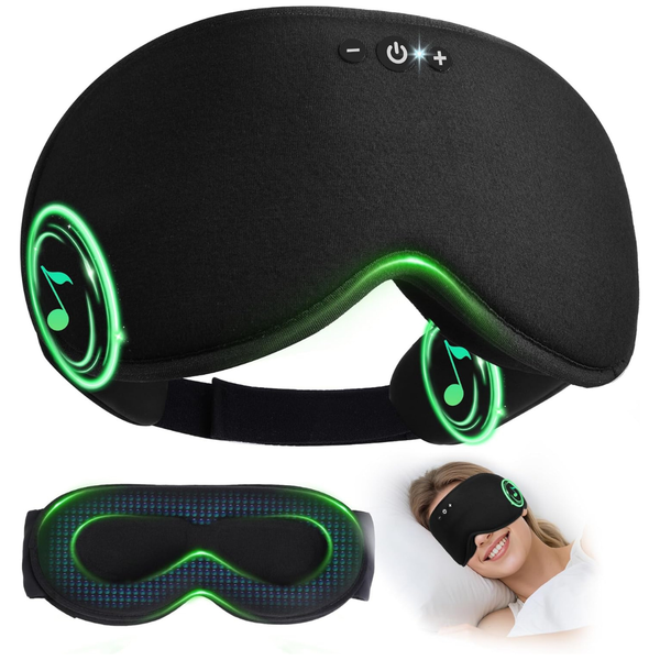 LC-dolida Bluetooth Bamboo Cotton Weighted Sleep Mask (Black)
