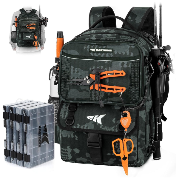 KastKing BaitSpace Fishing Tackle Backpack W/ Removable Bait Binder