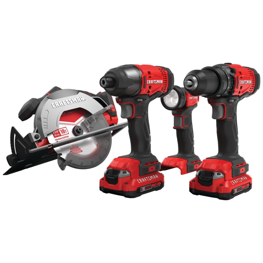 Craftsman V20 MAX 4-Tool Cordless Power Tool Combo Kit