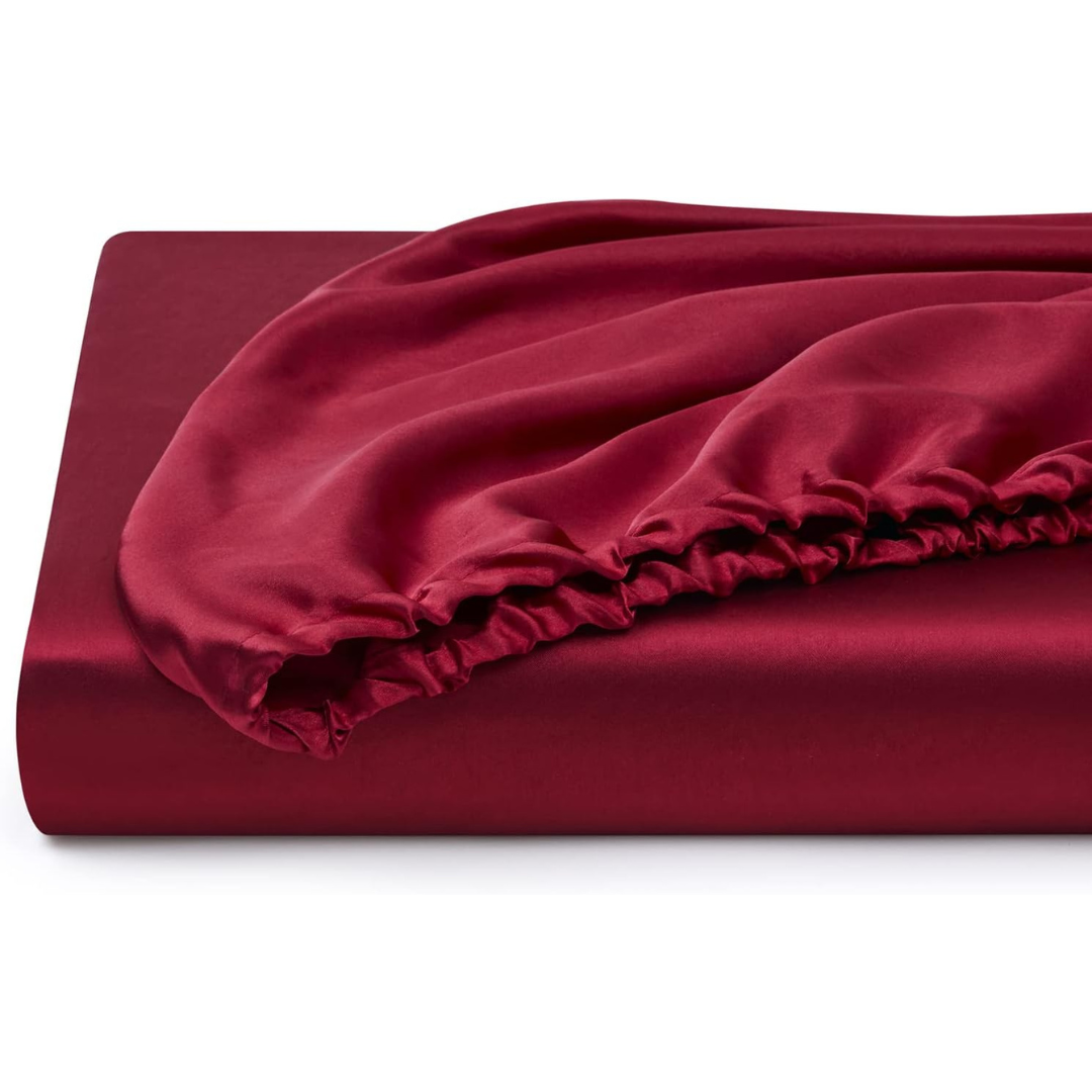 Wrinkle Free Twin Extra Long Silk Satin Fitted Bed Sheet