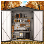 Lofka 6x4 FT Outdoor Storage Shed Lockable Weatherproof Garden Tool Shed