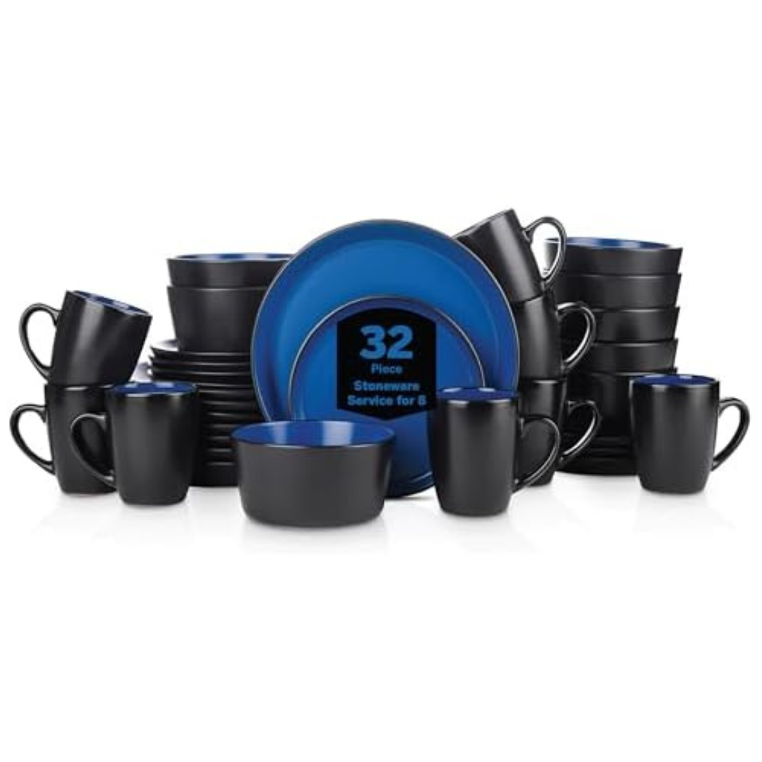32-Piece Stone Lain Albie Stoneware Modern Dinnerware Set
