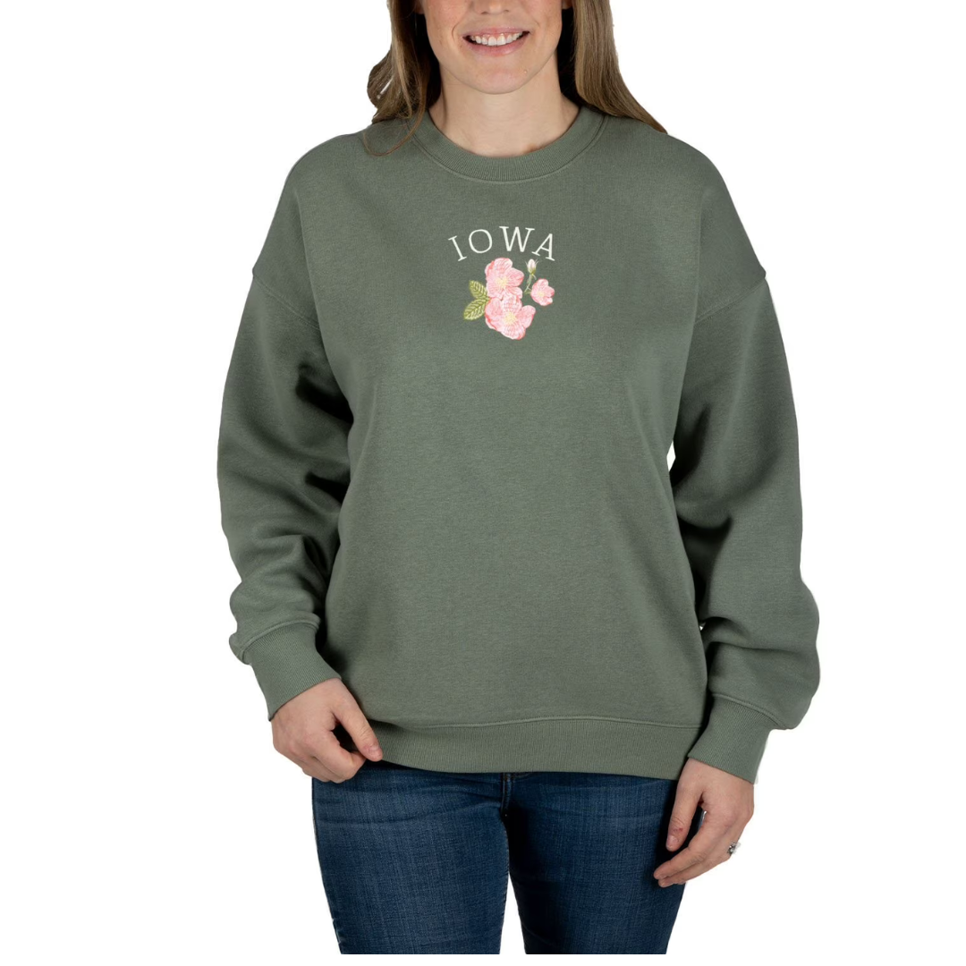 State Of Mine Women's Embroidered Flora State Sweatshirt