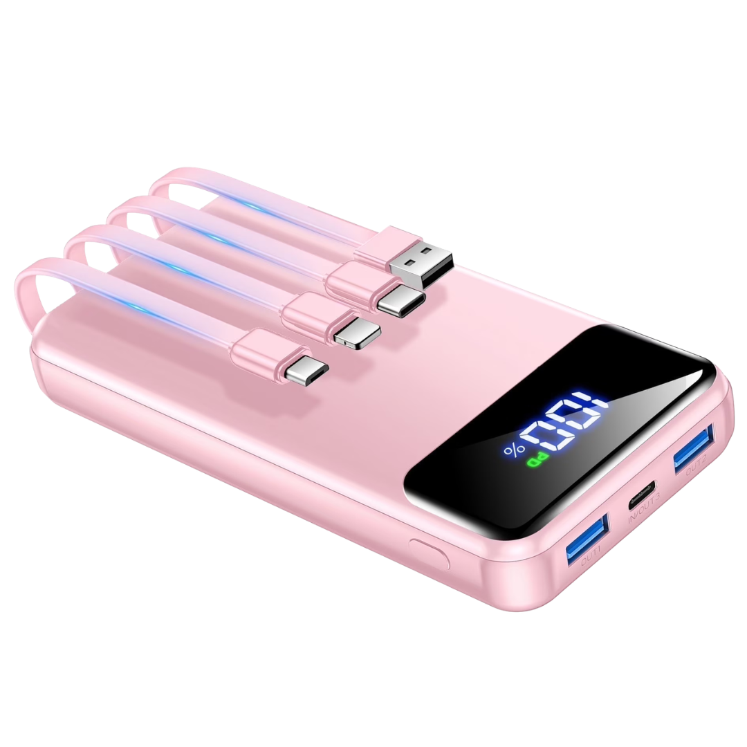 50000mAh 22.5W Fast Portable Power Bank W/ Cables