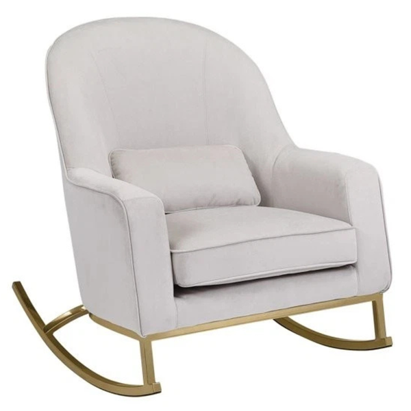 MoDRN Glam Velvet Rocking Chair With Lumbar Pillow