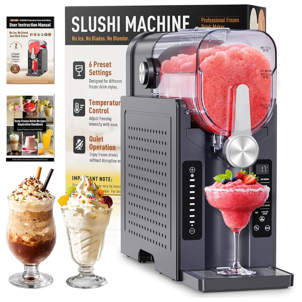 BKPPM Soft Serve Slushie Machine With 6 Preset Programs And LED Display