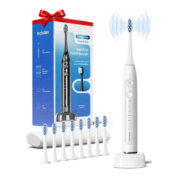 Onlyone Sonic Electric Toothbrush With 8 Brush Heads