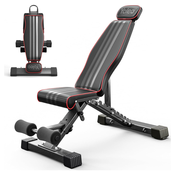 Yoleo XL Foldable Adjustable Weight Bench (827-Lb Capacity)