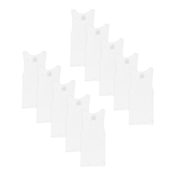 10-Pack Hanes Boys Tank Cotton Undershirt