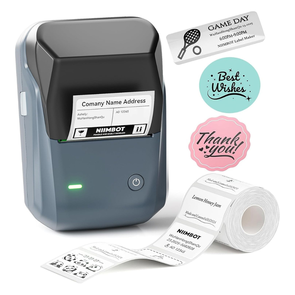 NIIMBOT B1 2" Thermal Label Printer + 230-Count Labels (Various)