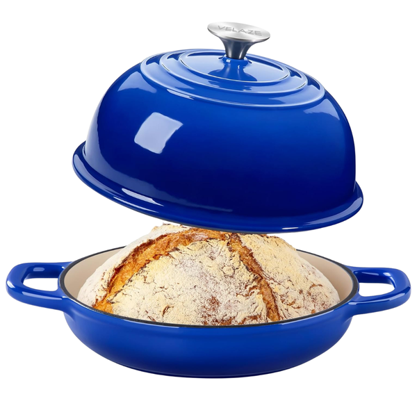 5-Qt Velaze Enameled Cast Iron Dutch Oven With Dome Lid