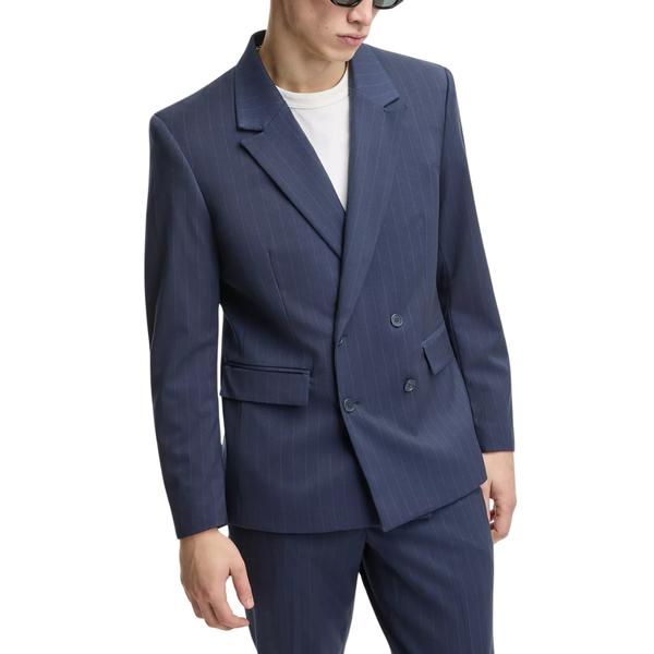 Mode Of One Men's Slim-Fit Double-Breasted Pinstripe Blazer