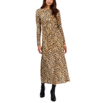 Bar III Women's Leopard-Print Mesh Low-Back Midi Dress