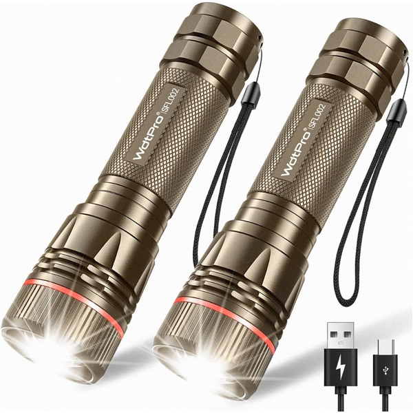 2-Pack High-Lumen LED Mini Tactical EDC Flashlights