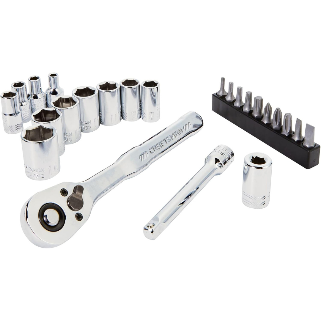 24-Pieces Craftsman 1/4" Drive Metric Socket Set With Storage Case