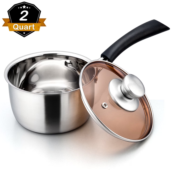 Walchoice 2QT 18/10 Stainless Steel Saucepan with Lid