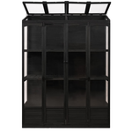 78 Tall Walk-In Wooden Greenhouse with 4 Skylights & Folding Shelves