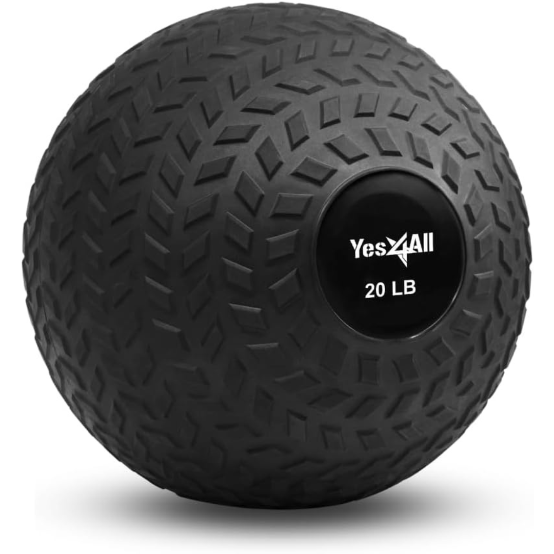 20-Lb Yes4All Upgraded Fitness Slam Medicine Ball (Black)