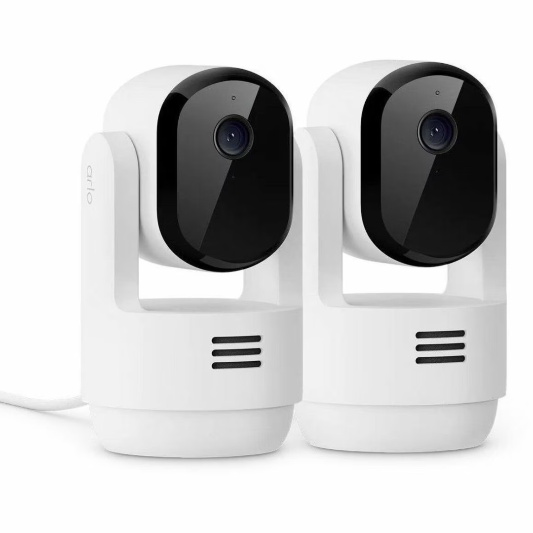 2-Pack Arlo Essential Indoor 2K Pan Tilt Security Camera