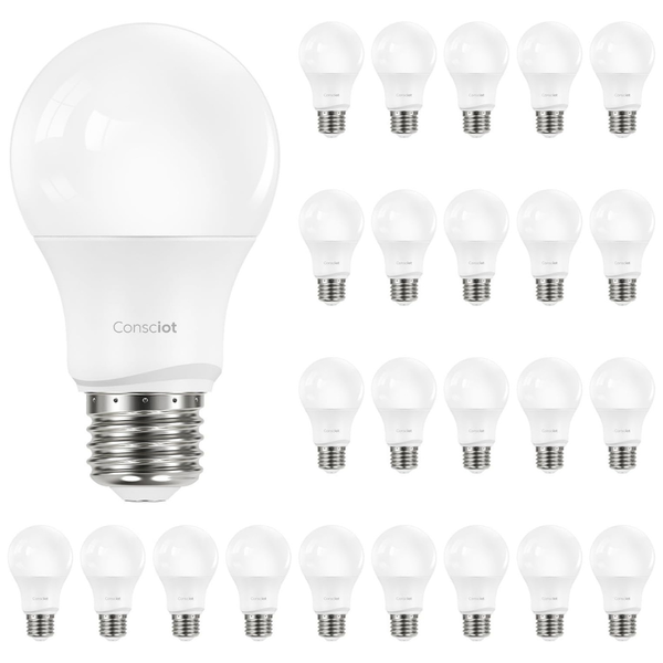 24-Pack Consciot A19 60W Equivalent LED Light Bulb