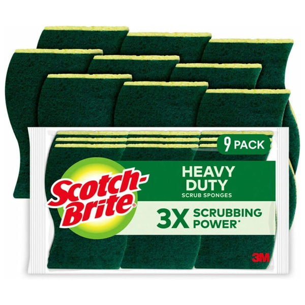9-Pack Scotch Brite Heavy Duty Scrub Sponges