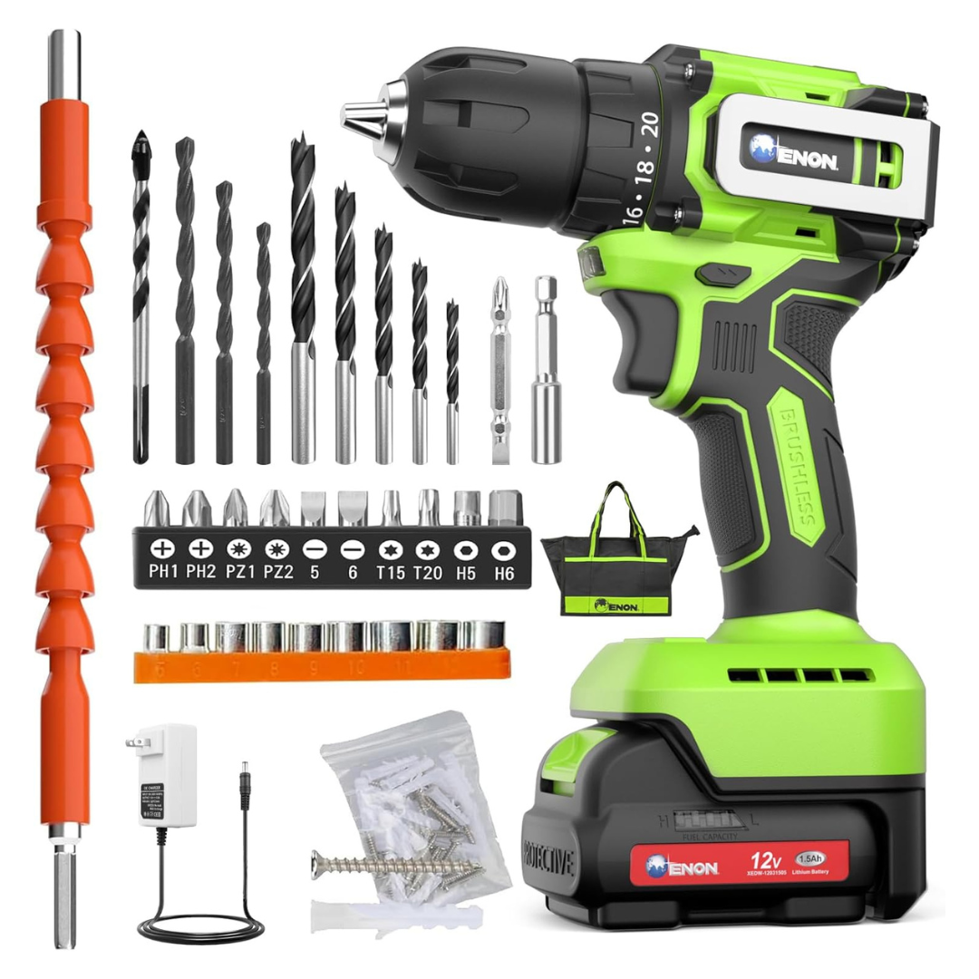 12V Power Drill Brushless Cordless Drill Set