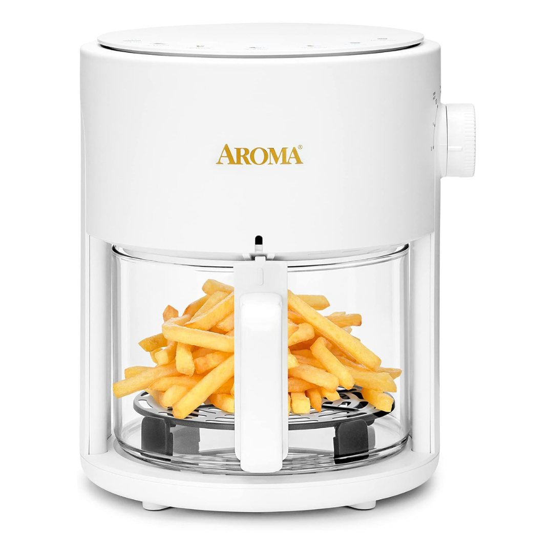 Aroma 3-Quart Glass Air Fryer & Countertop Convection Oven
