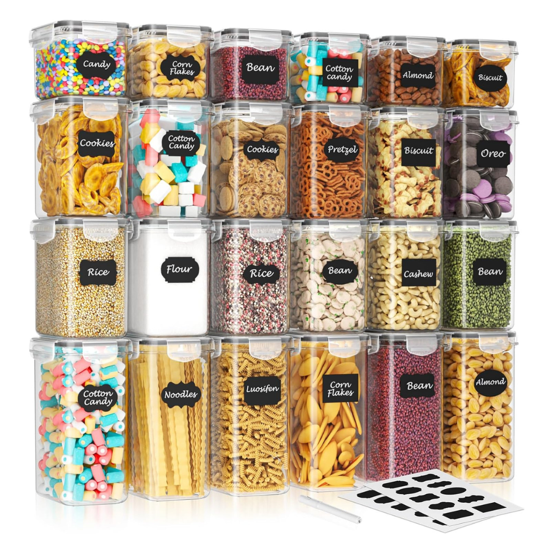24-Piece Airtight Food Storage Containers With Lids & 24 Labels