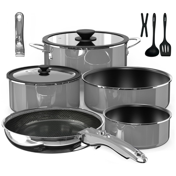 12-Piece DUXANO Hybrid 3-Ply Pro Ceramic Pots And Pans Set (2 Colors)