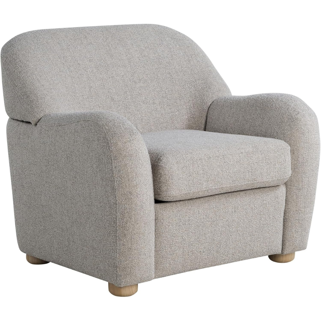 36.6" Studio Living Jennifer Modern Arm Chair With Natural Wood Legs