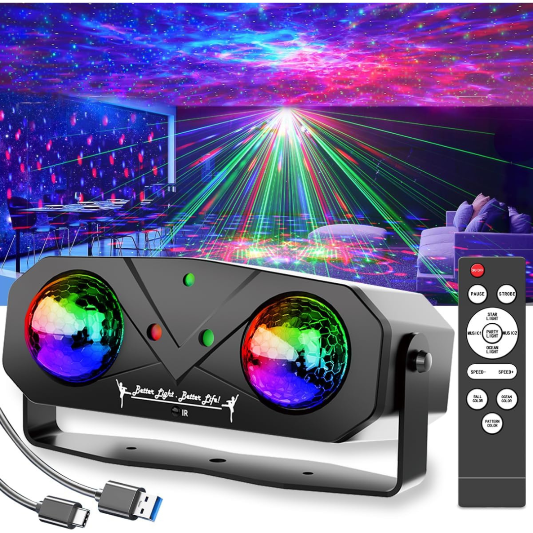 Party Disco Ball Light Sound Activated DJ Strobe With Remote