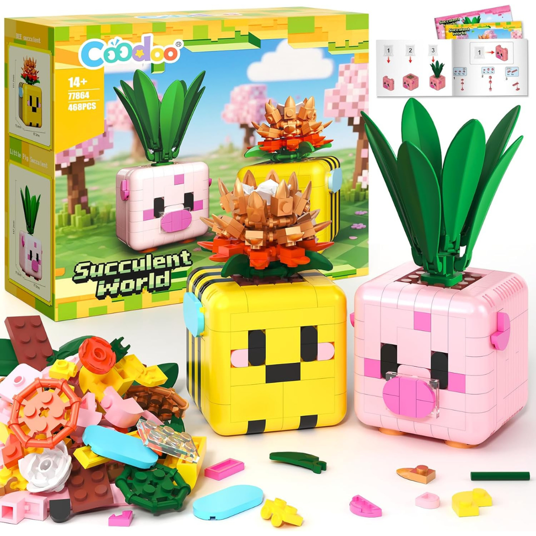 468-Piece Coodoo Botanicals Plants Building Blocks Creative Desk Decor