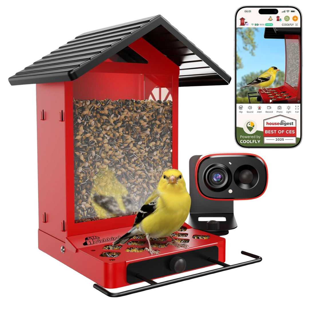 RichBird Smart Solar Metal Bird Feeder W/ 2.5K Camera Night Vision