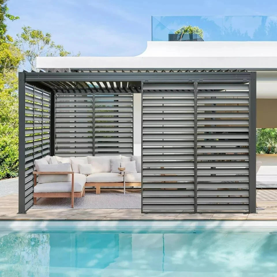 Domi Louvered Waterproof Pergola Screens