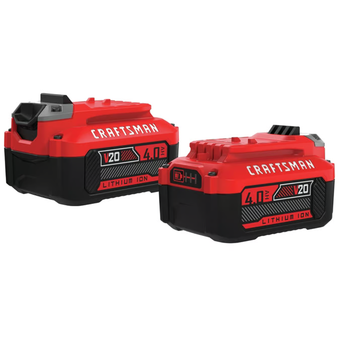 2-Pack Craftsman 4.0-Amp Hour V20 Lithium Ion Battery