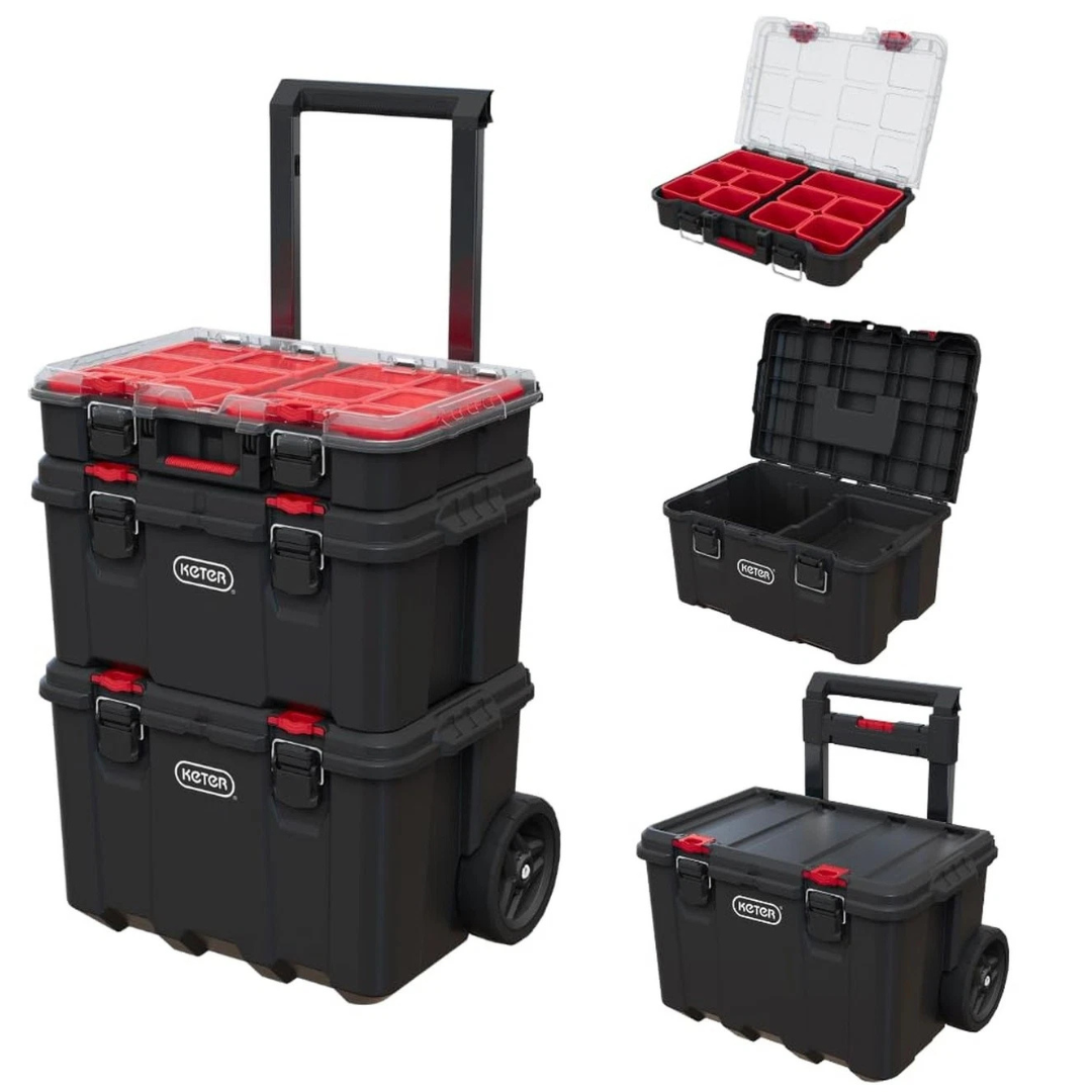 HART Resin Plastic Modular Stack System Mobile Toolbox Storage And Organization
