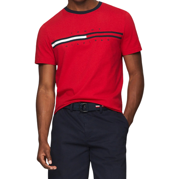Tommy Hilfiger Men's Flag Logo Ringer T-Shirt
