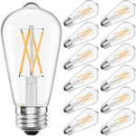 12-Pack MorningLight Dimmable Vintage LED Edison Bulbs