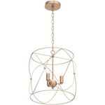 13"L x 13" W x 14" H Classy Leaves Gold Pendant Lighting Chandelier