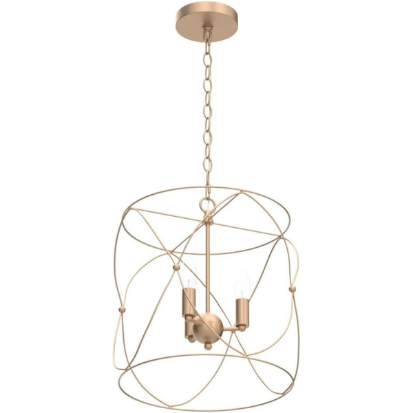 13"L x 13" W x 14" H Classy Leaves Gold Pendant Lighting Chandelier
