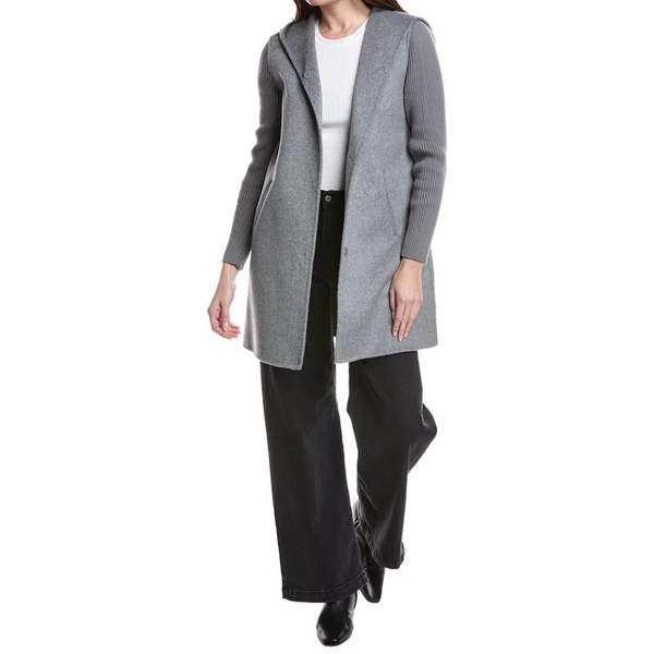Kenneth Cole Hooded Double Face Wool-Blend Coat