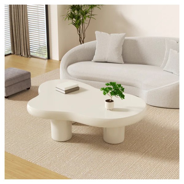 Wrought Studio 39.5" Modern Free Form Irregular Cloud Shaped Coffee Table