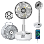 Portable Foldable Travel Fan With 9 Speeds & Remote Control (2 Colors)