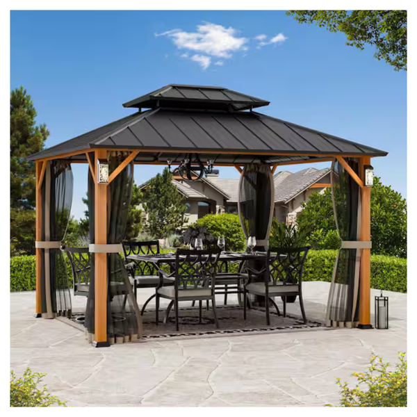 10-Feet X 12-Feet Permanent Hardtop Gazebo