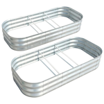 2-Pack Outdoor Galvanized Metal Planters With Vents