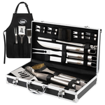 21-Piece Kaluns Premium Stainless Steel Grill Set With Aluminum Case And Apron