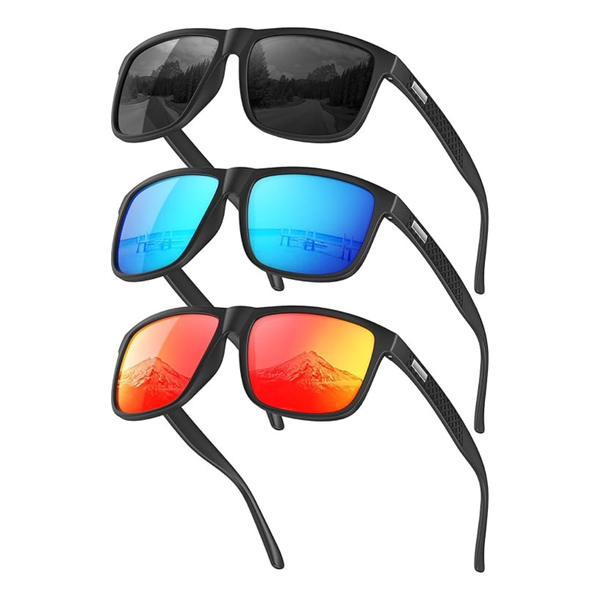 3-Pack Men's Polarized Sunglasses (Multicolor)